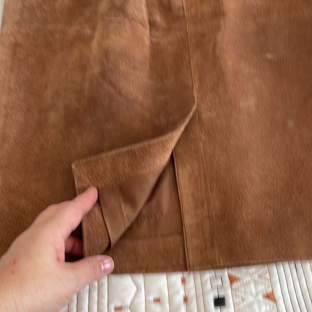 BB Dakota genuine leather skirt, brown size 9/10 - Picture 3 of 10